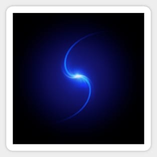 Fluorescent blue cosmic quasar with radiating aura Sticker